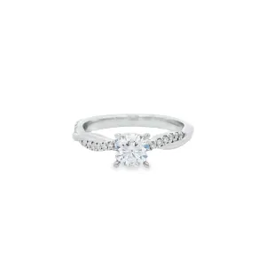 18ct White Gold Round Brilliant Lab Grown Diamond Engagement Ring TDW= 0.64ct