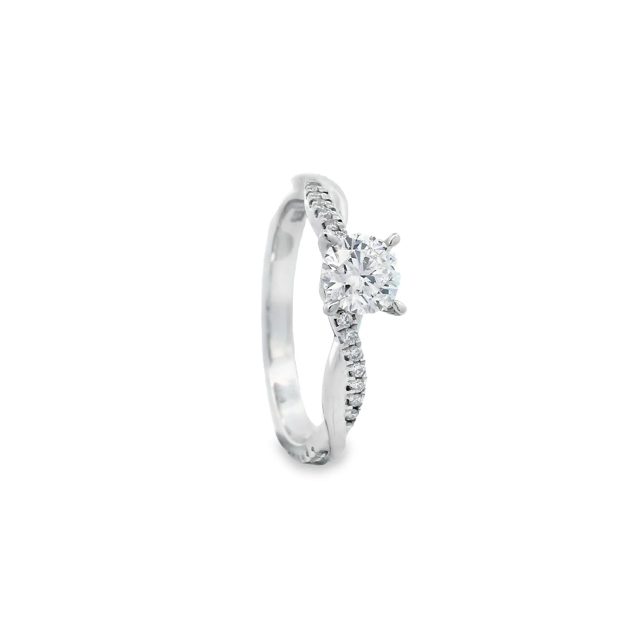 18ct White Gold Round Brilliant Lab Grown Diamond Engagement Ring TDW= 0.64ct