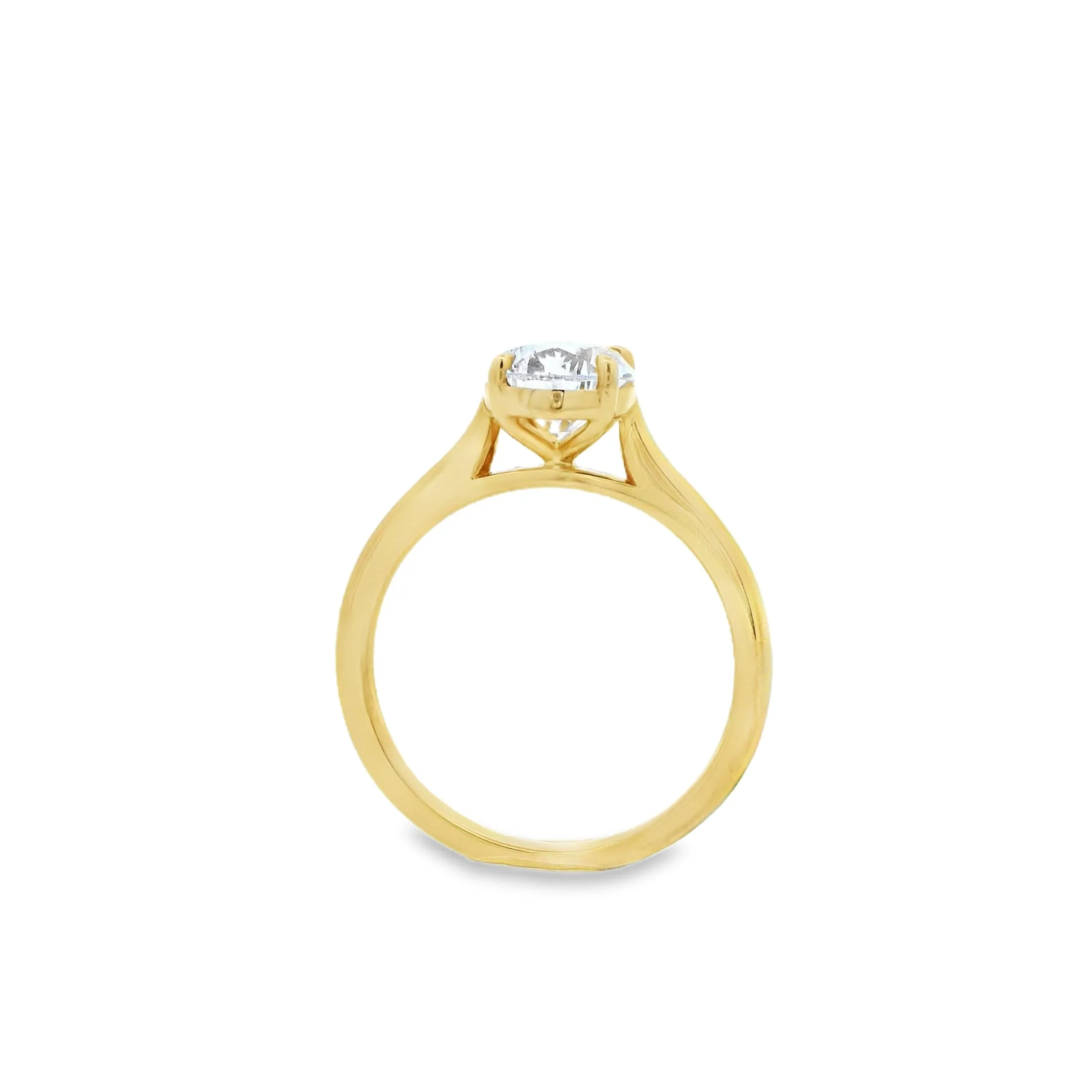 18ct Yellow Gold 2.0ct Pear Cut Lab grown Diamond Solitaire Ring