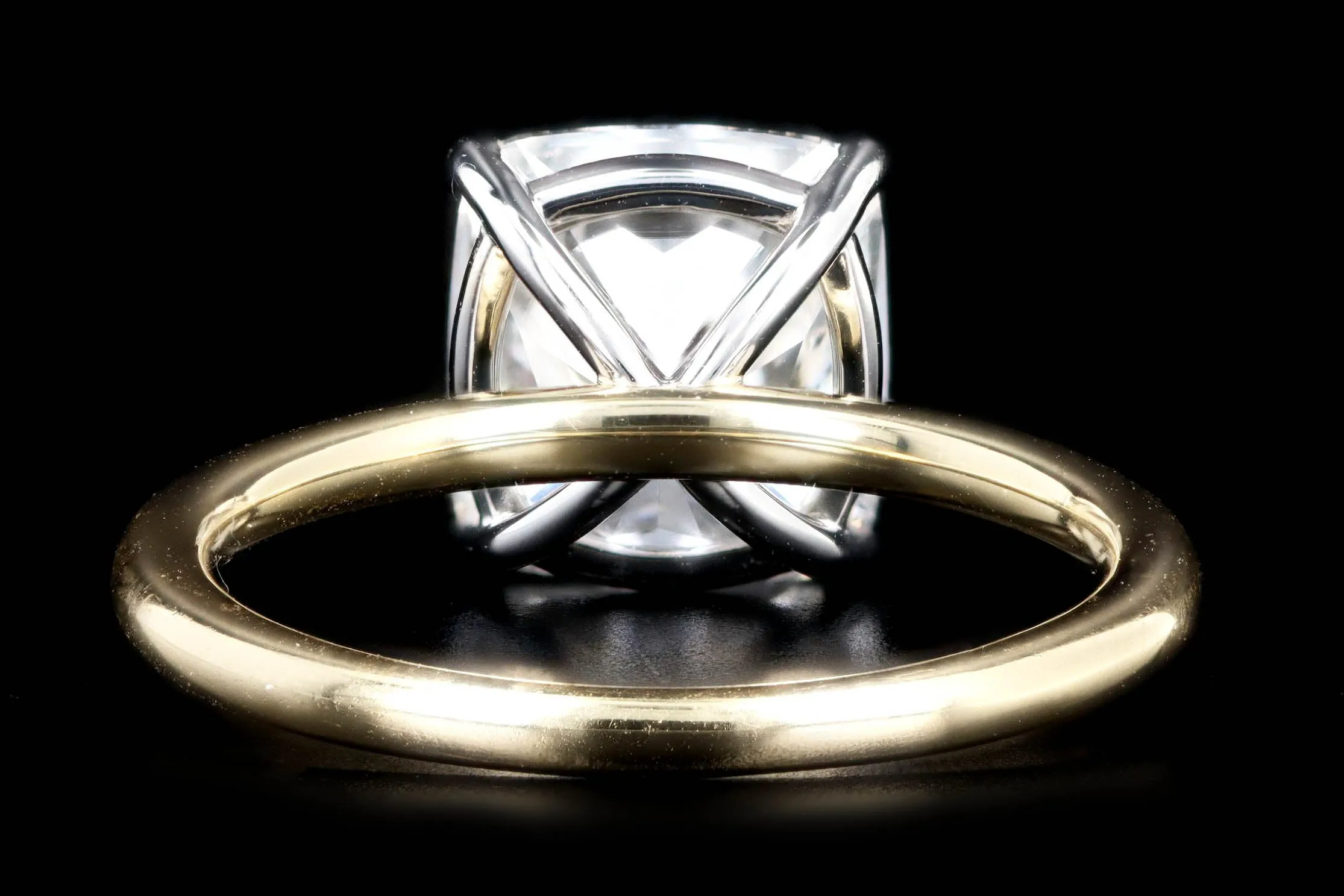 18K & Platinum 4.03 CT Cushion Cut Diamond Solitaire Engagement Ring GIA Certified