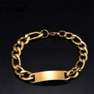 18k Gold Filled 8MM Chain Bracelets Men Jewelry Charm Women Lady Wedding Party Gifts Bohemia 20cm