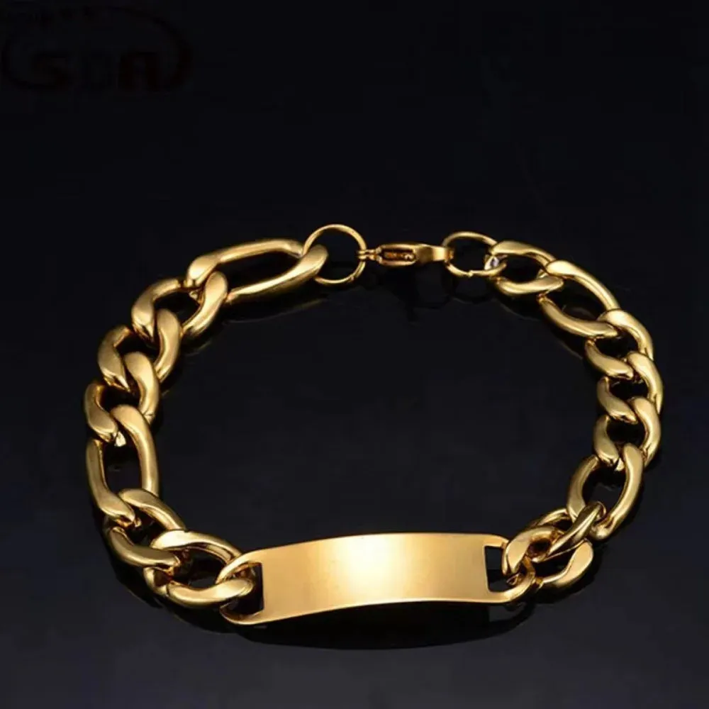 18k Gold Filled 8MM Chain Bracelets Men Jewelry Charm Women Lady Wedding Party Gifts Bohemia 20cm