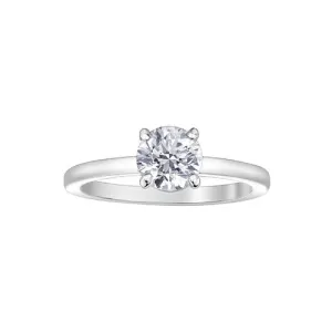 18K Palladium White Gold Maple Leaf (1.00ct) Canadian Diamond Solitaire Engagement Ring