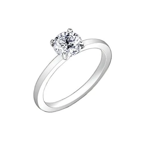 18K Palladium White Gold Maple Leaf (1.00ct) Canadian Diamond Solitaire Engagement Ring