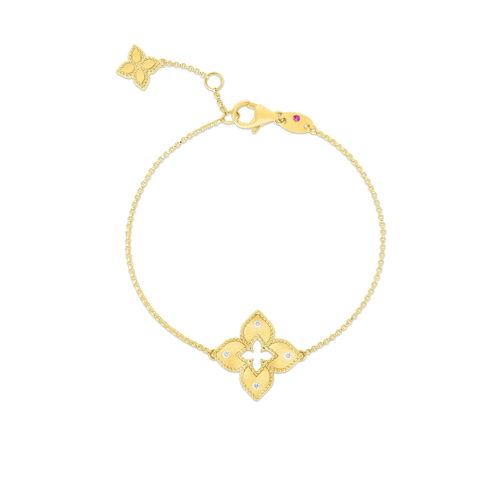 18K PETITE VENETIAN PRINCESS SINGLE SATIN FLOWER BRACELET