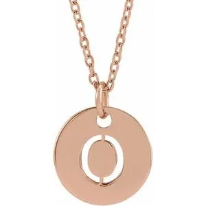 18K Rose Gold-Plated Sterling Silver Initial O 16-18" Necklace