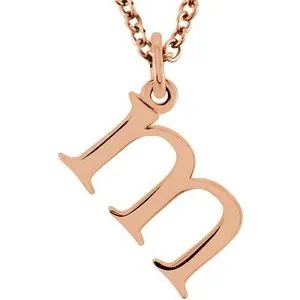 18K Rose Gold-Plated Sterling Silver Lowercase Initial m 16" Necklace
