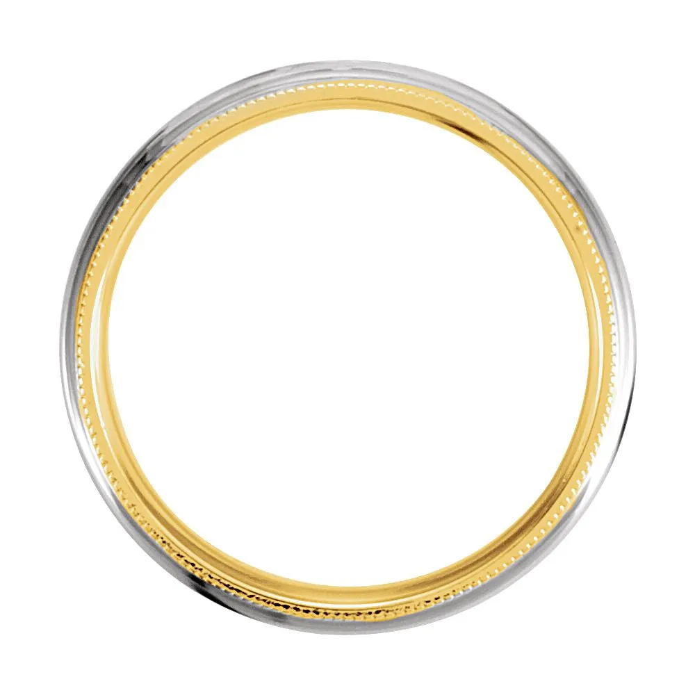 18k Yellow Gold & Platinum 6mm Comfort-Fit Band Size 10