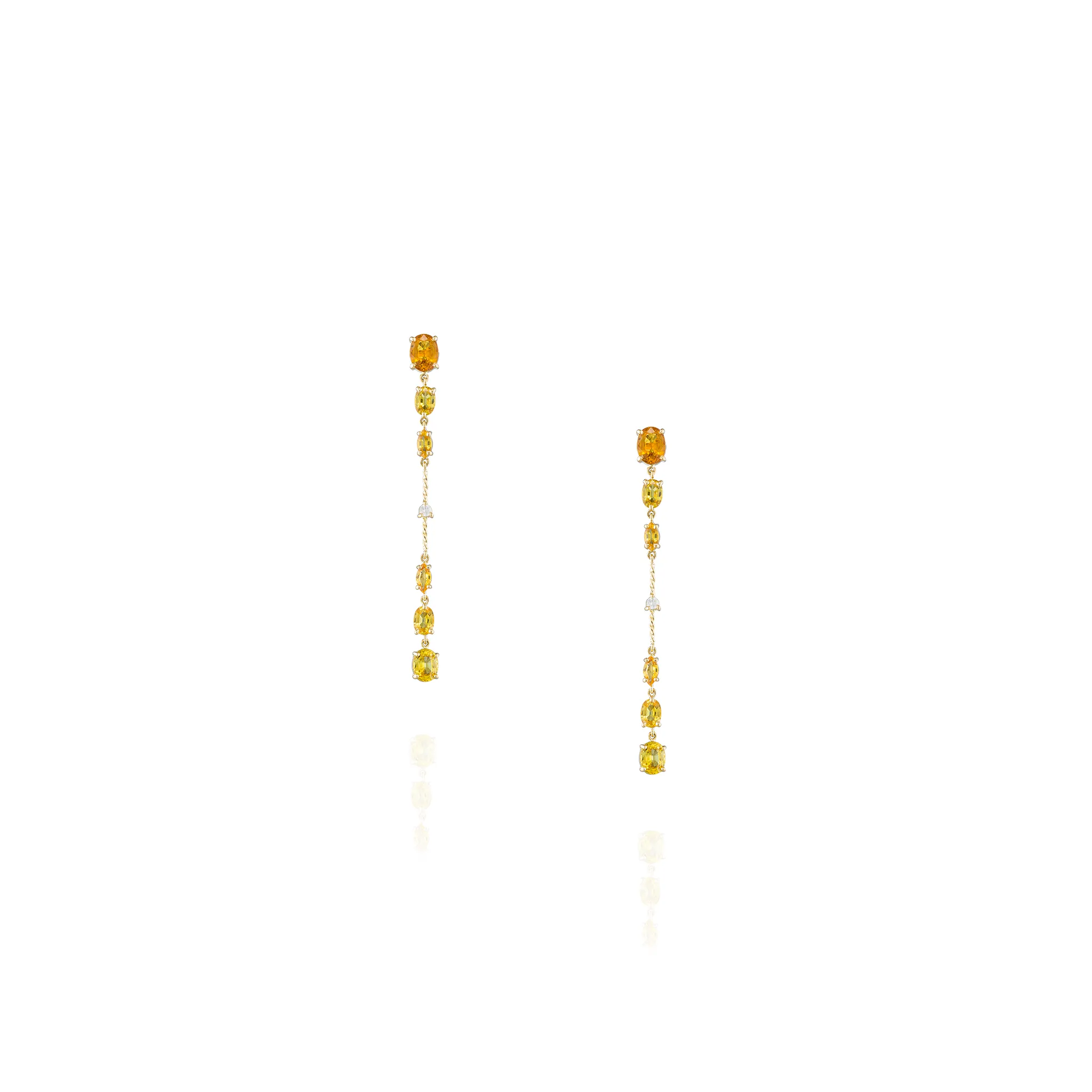 18K Yellow Gold Earrings with Yellow Sapphire