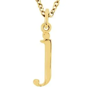 18K Yellow Gold-Plated Sterling Silver Lowercase Initial j 16" Necklace
