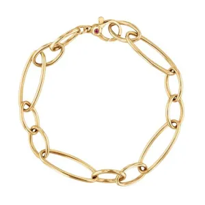 18K Yellow Gold Roberto Coin Oro Classic Oval Link Chain Bracelet