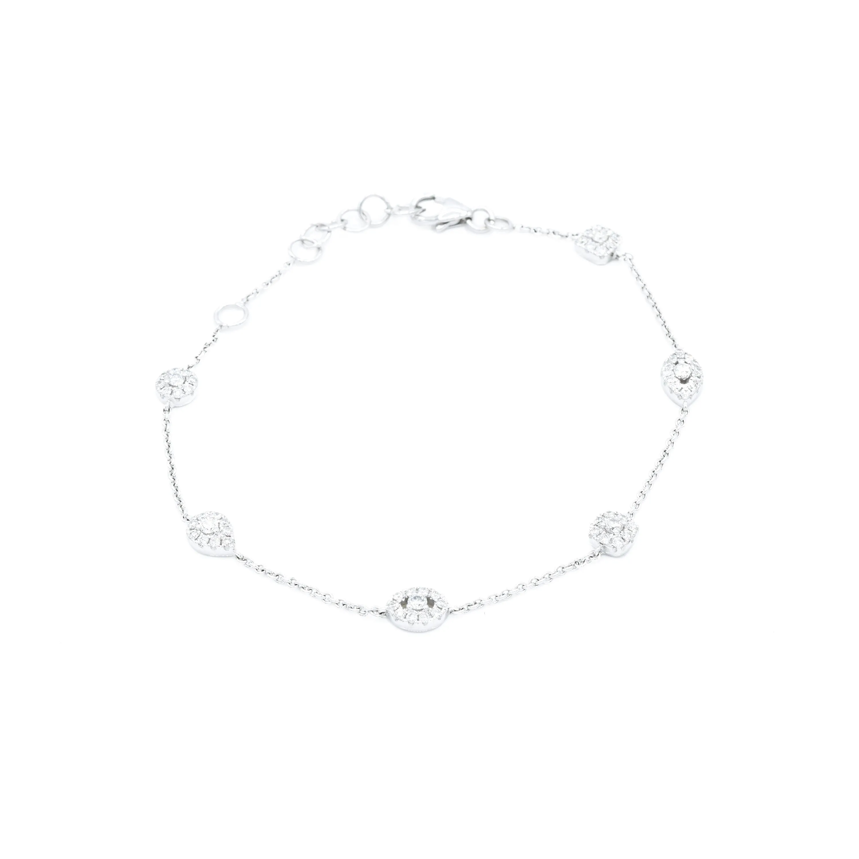 18kt White Gold Diamond Section Bracelet