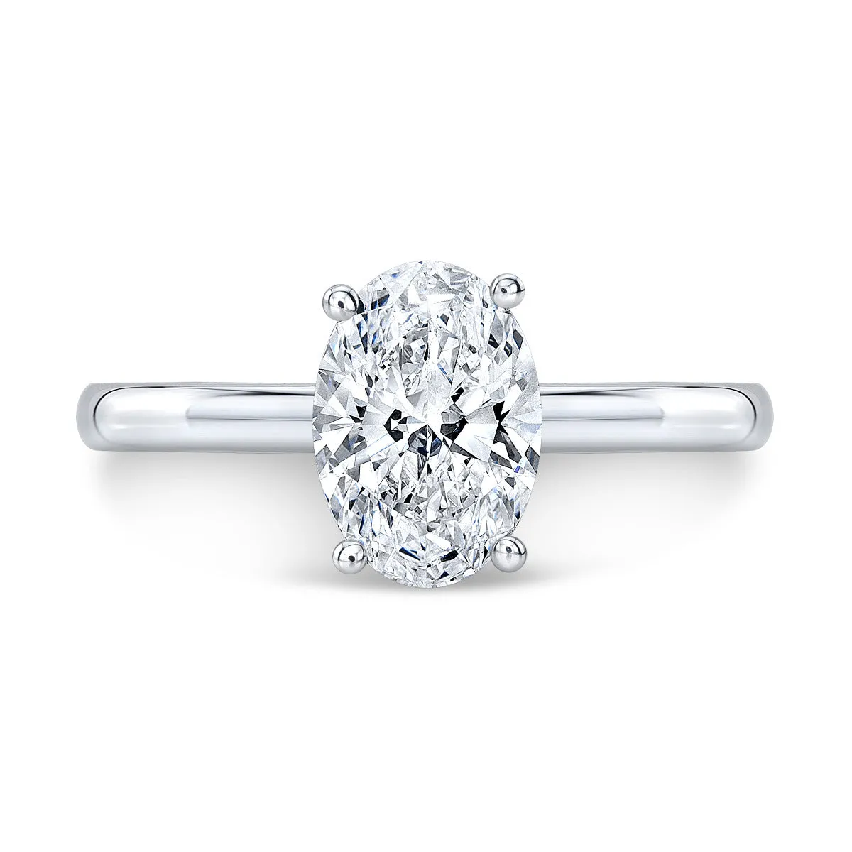 18kt White Gold Solitaire Engagement Ring Mounting with Pave Set Prongs, 0.20TCW
