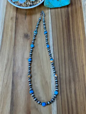 18" Orange Crush Navajo Pearl Necklace