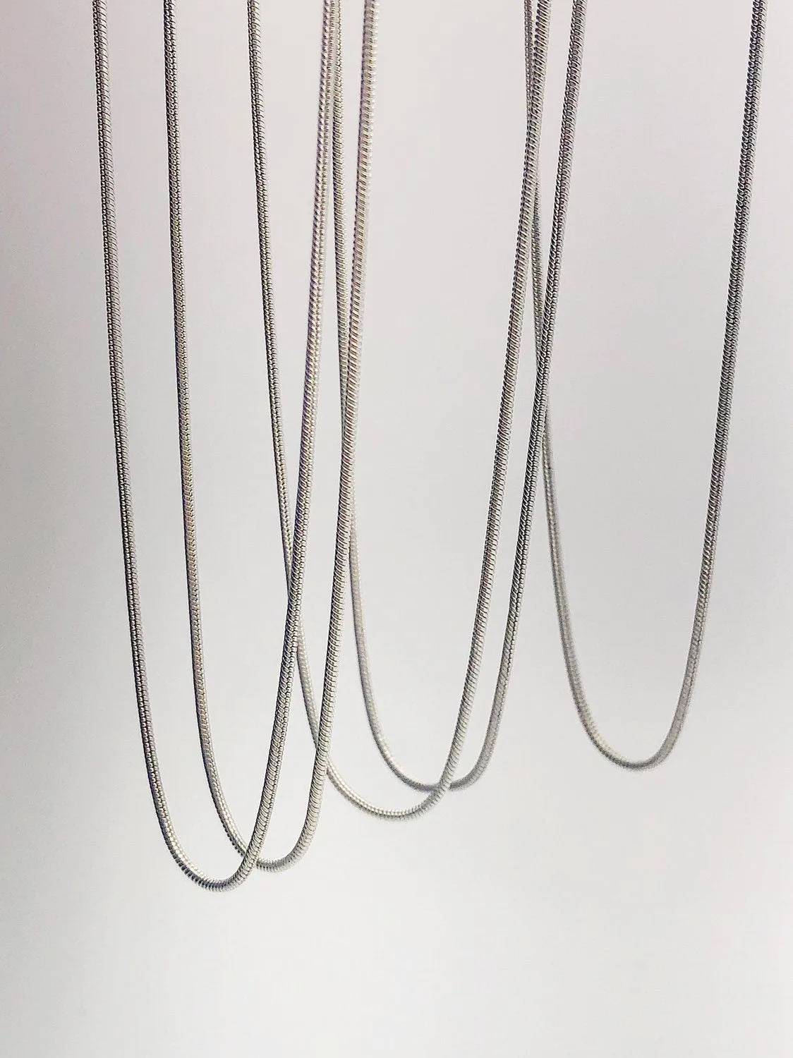18" Silver Plated Snake Chain - 1.2mm Round Chain Necklaces