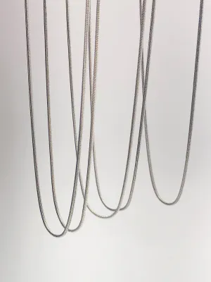 18" Silver Plated Snake Chain - 1.2mm Round Chain Necklaces
