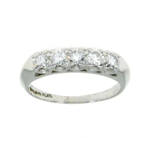 1940s Platinum Diamond Wedding Band