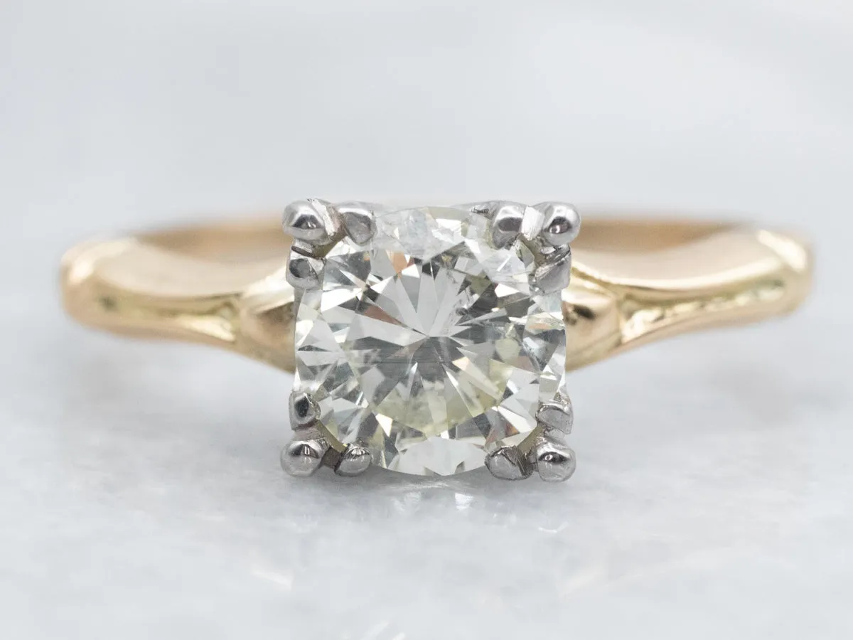 1950s Diamond Solitaire Illusion Head Engagement Ring