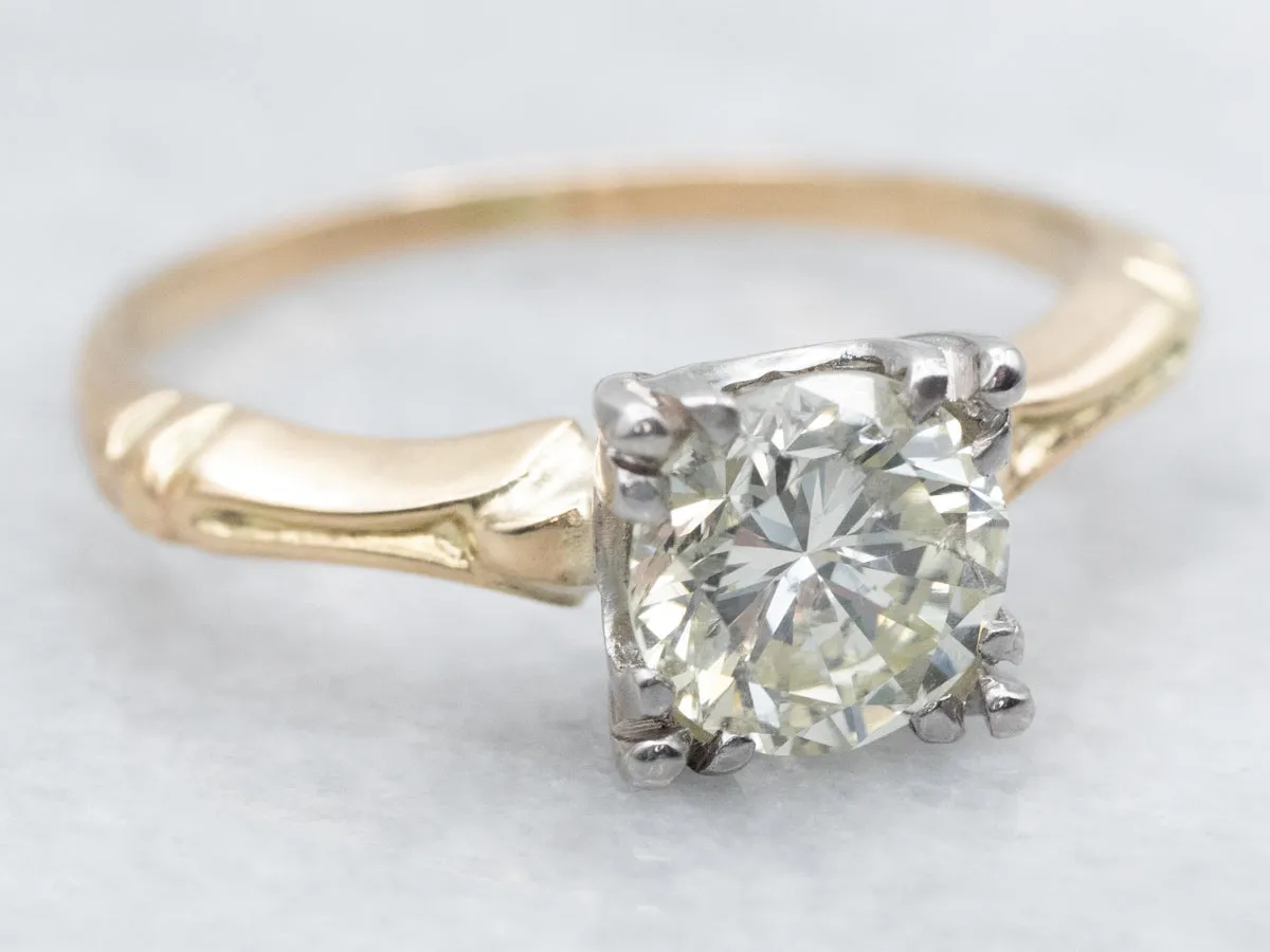 1950s Diamond Solitaire Illusion Head Engagement Ring