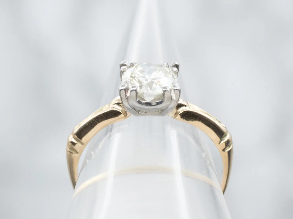 1950s Diamond Solitaire Illusion Head Engagement Ring