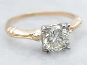 1950s Diamond Solitaire Illusion Head Engagement Ring
