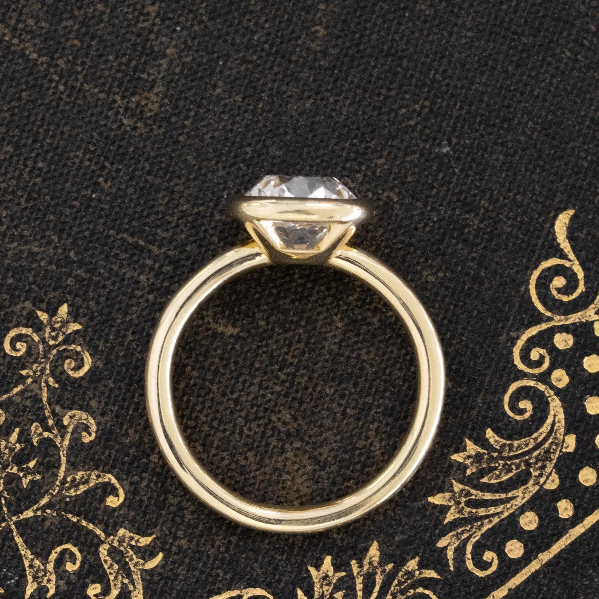 1.97ct Old Mine Cut Diamond Bezel Solitaire, GIA H SI1