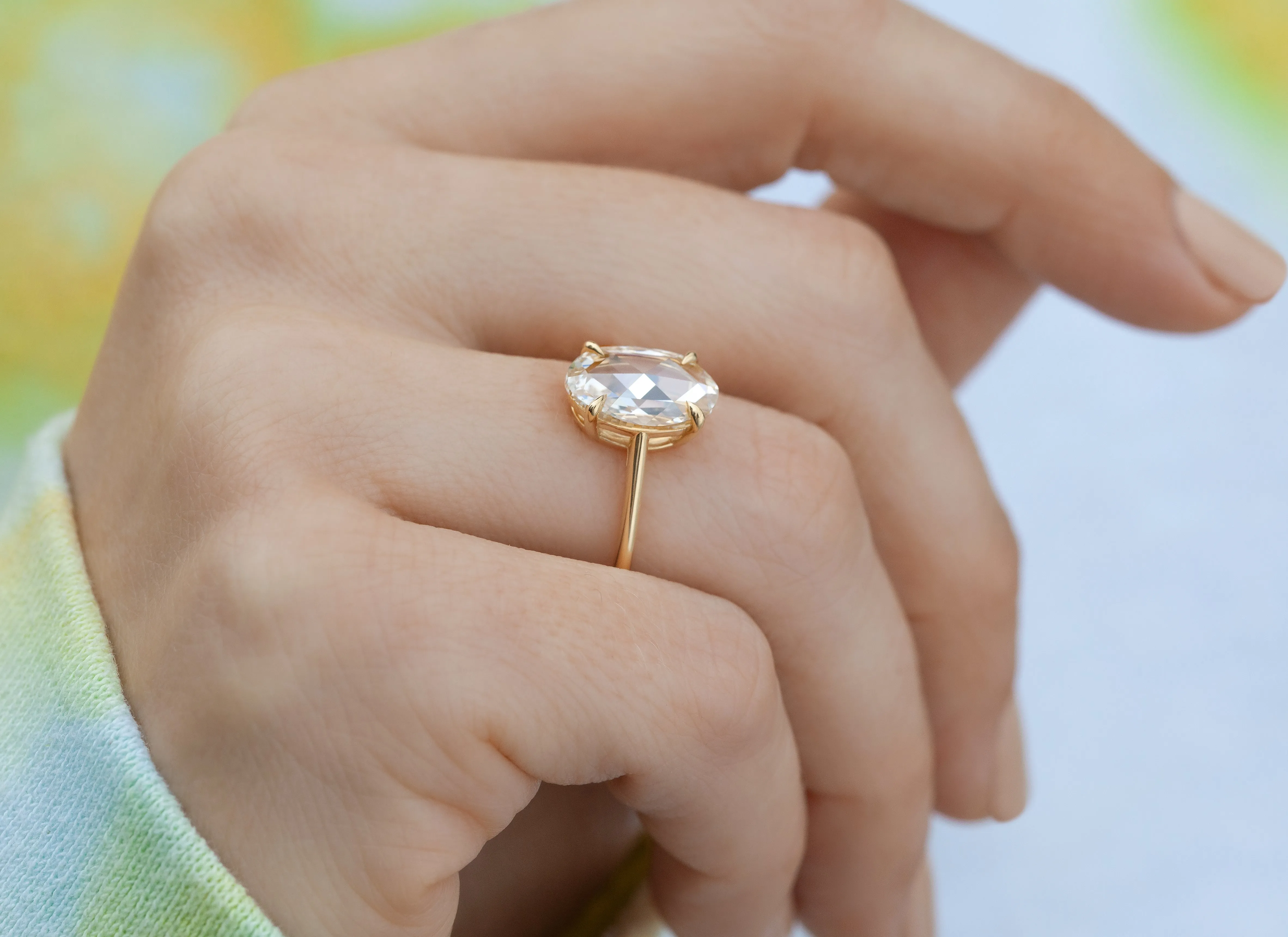 2 Carat Rose Cut Oval Solitaire (Ready to Ship size 7)