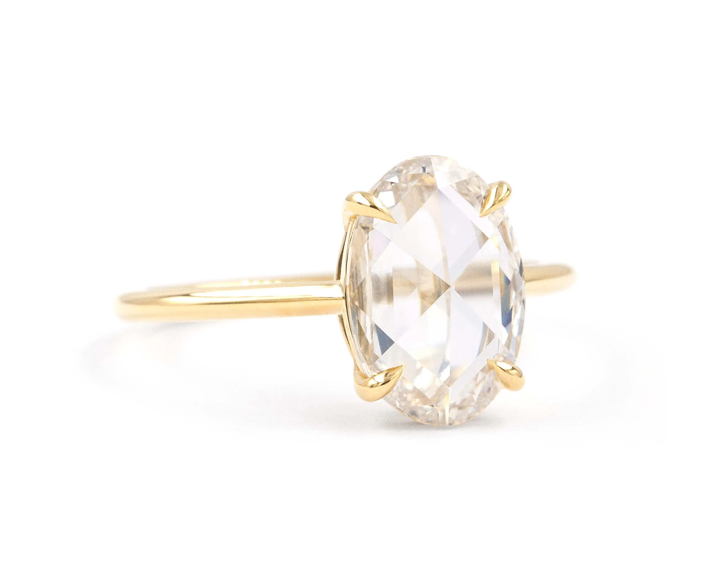 2 Carat Rose Cut Oval Solitaire (Ready to Ship size 7)