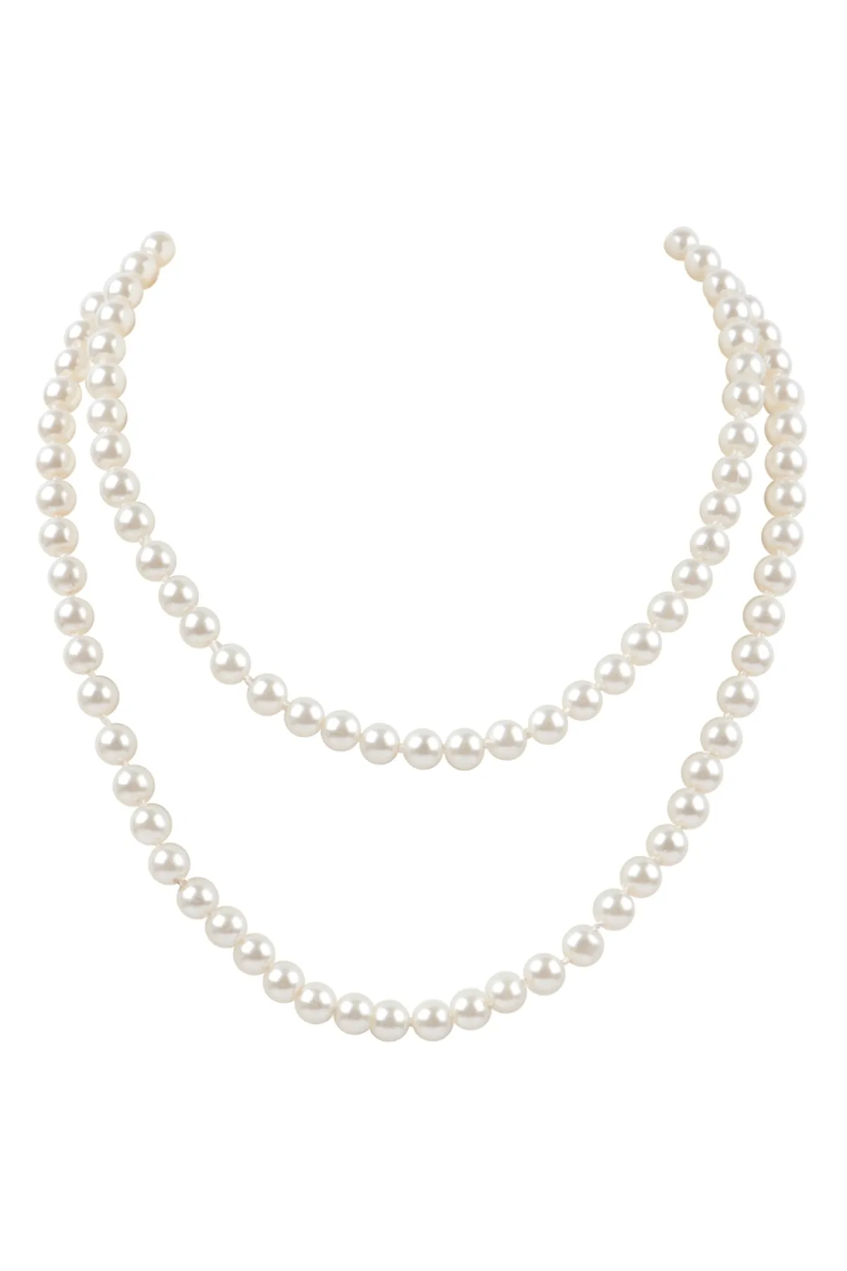 2 LINE PEARL BEADS SHORT NECKLACE