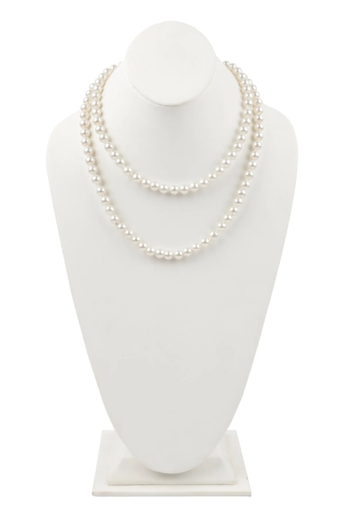 2 LINE PEARL BEADS SHORT NECKLACE