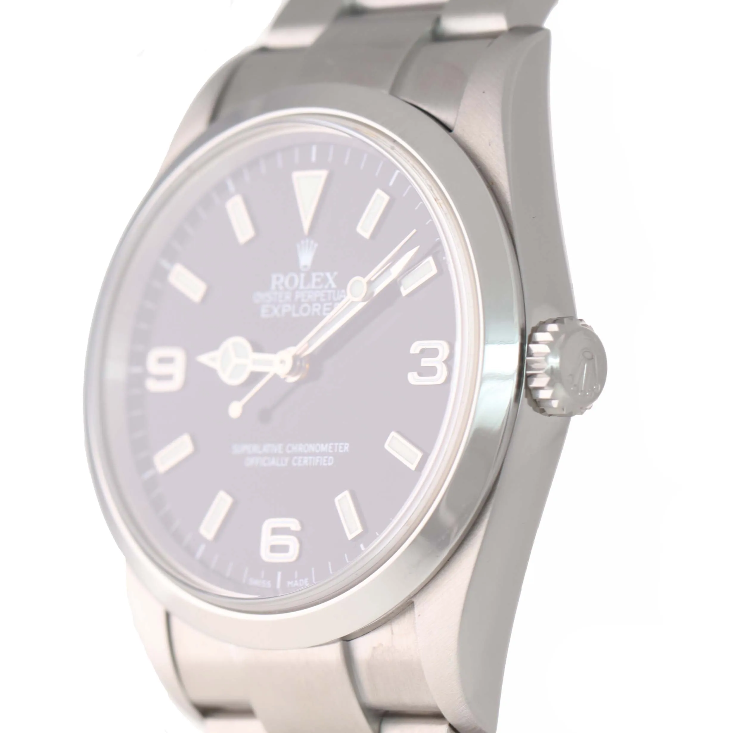 2005 MINT Rolex Explorer I Black 36mm 114270 Steel Black Arabic Dial Lume Watch