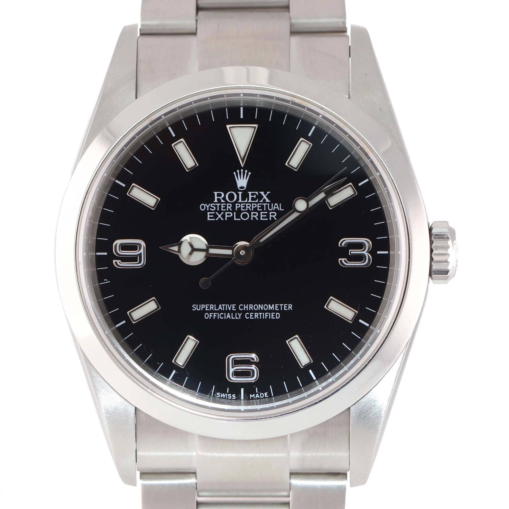 2005 MINT Rolex Explorer I Black 36mm 114270 Steel Black Arabic Dial Lume Watch
