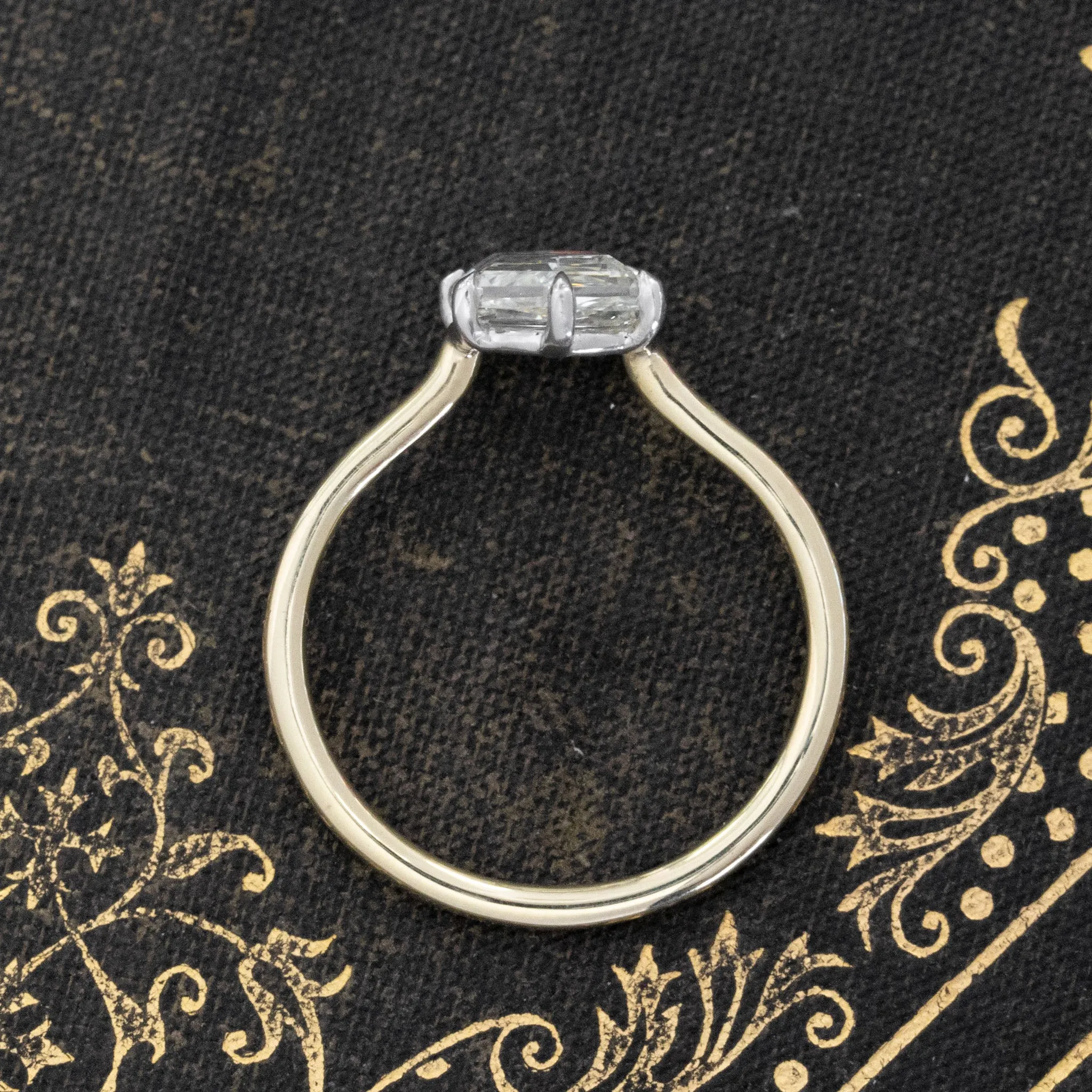 2.00ct Hexagonal Portrait Cut Diamond Solitaire, GIA K SI1