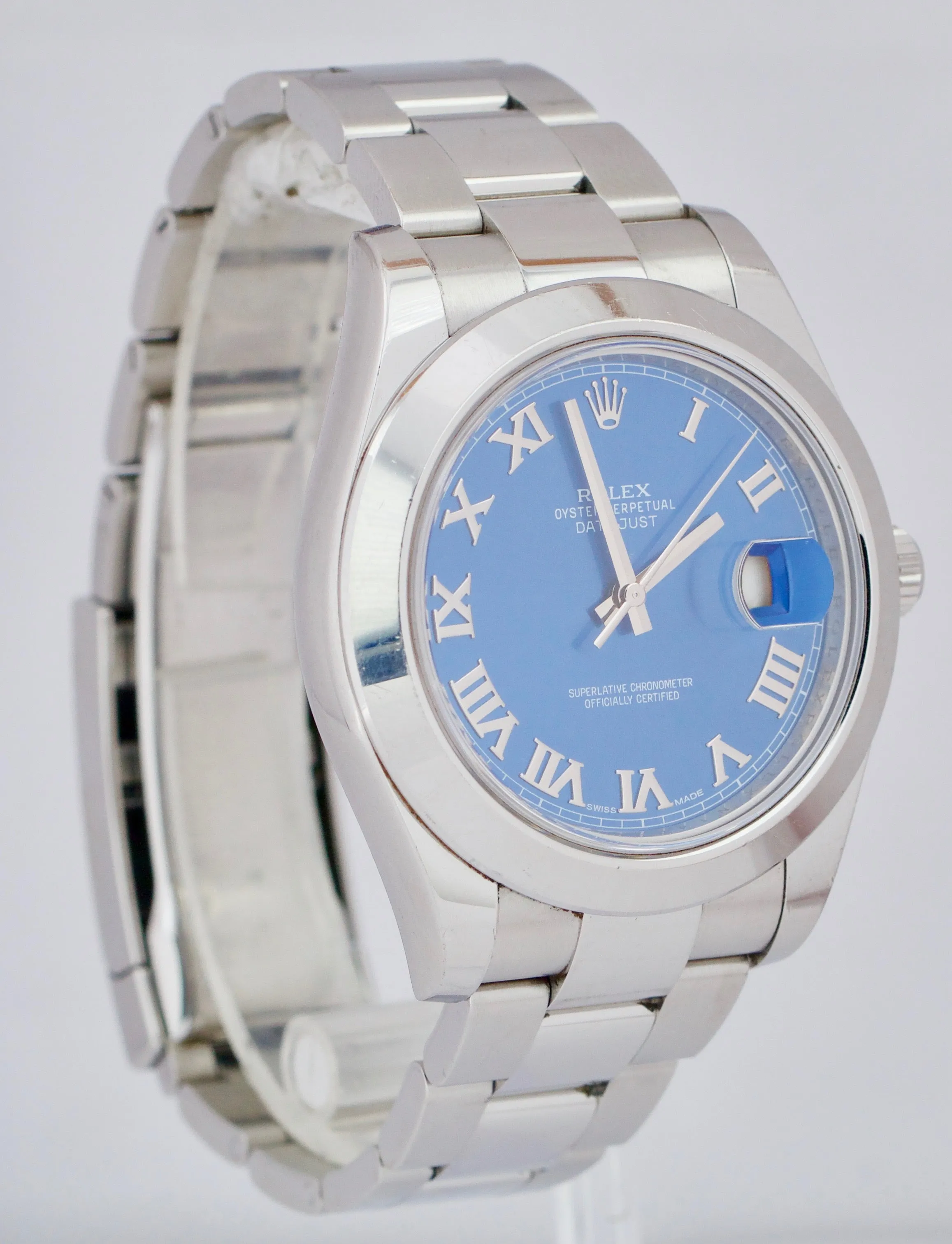 2013 Rolex DateJust II Blue Smooth Stainless Steel 41mm Oyster Watch 116300 B P