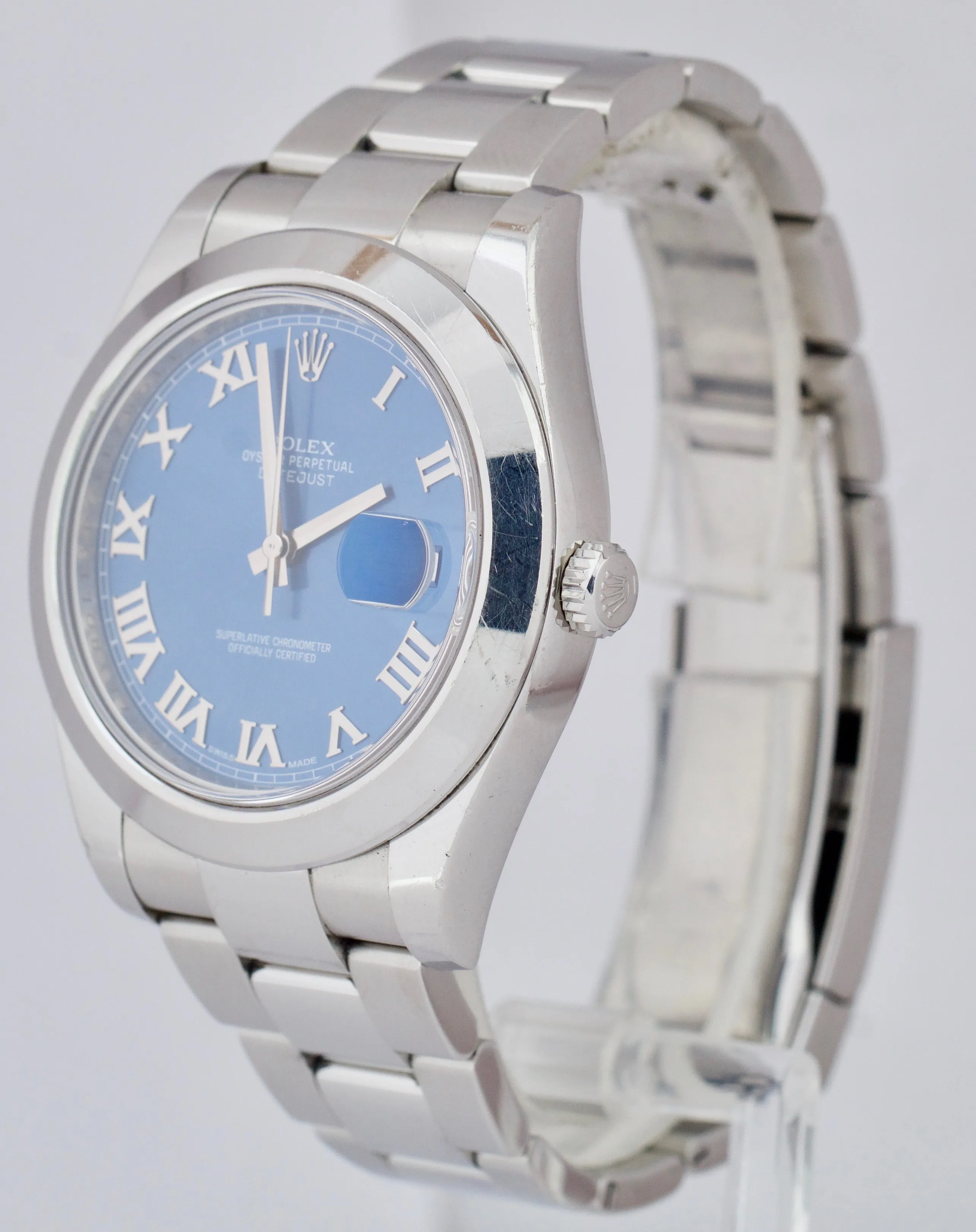 2013 Rolex DateJust II Blue Smooth Stainless Steel 41mm Oyster Watch 116300 B P