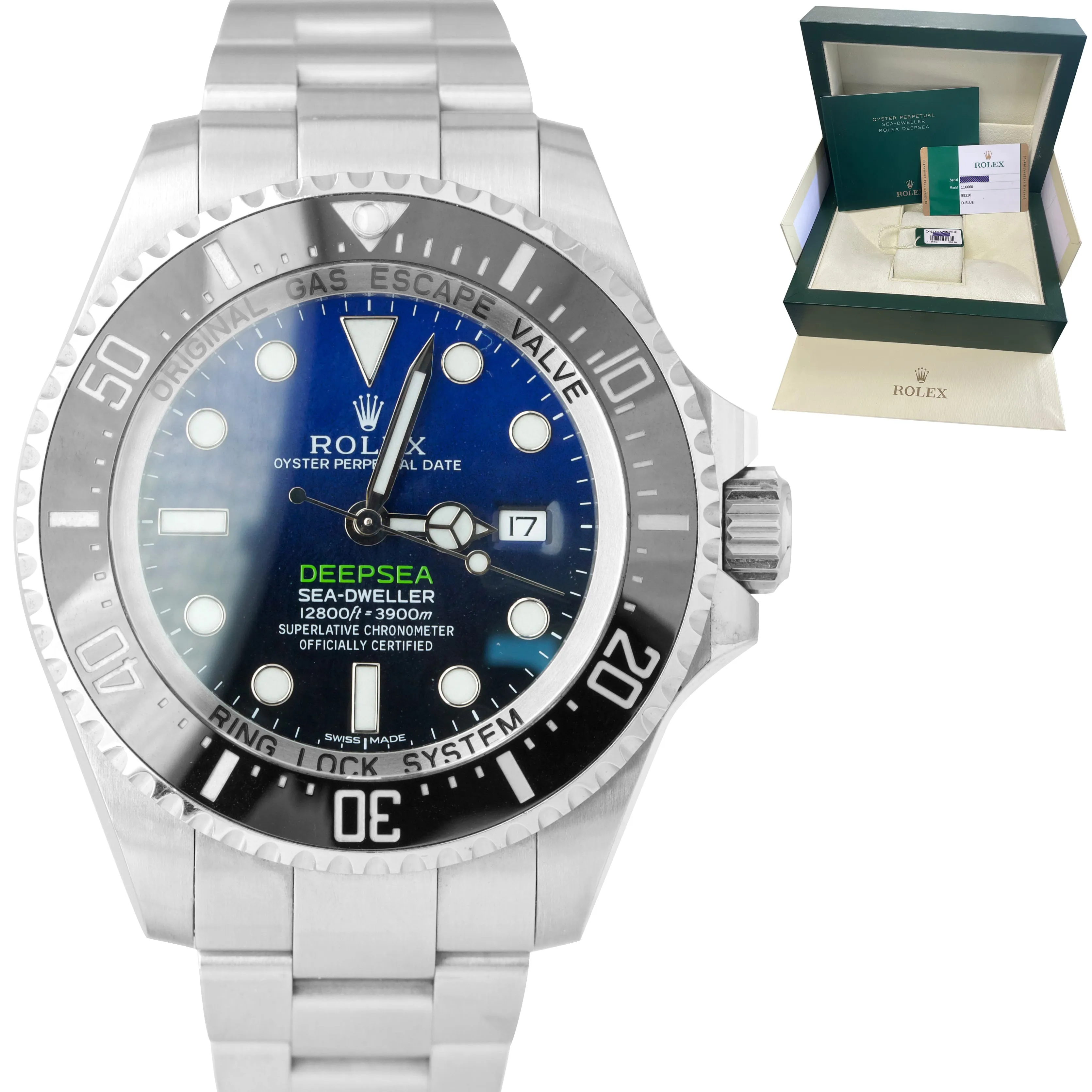2015 Rolex Sea-Dweller Deepsea James Cameron Blue Black 116660 44mm Watch B P