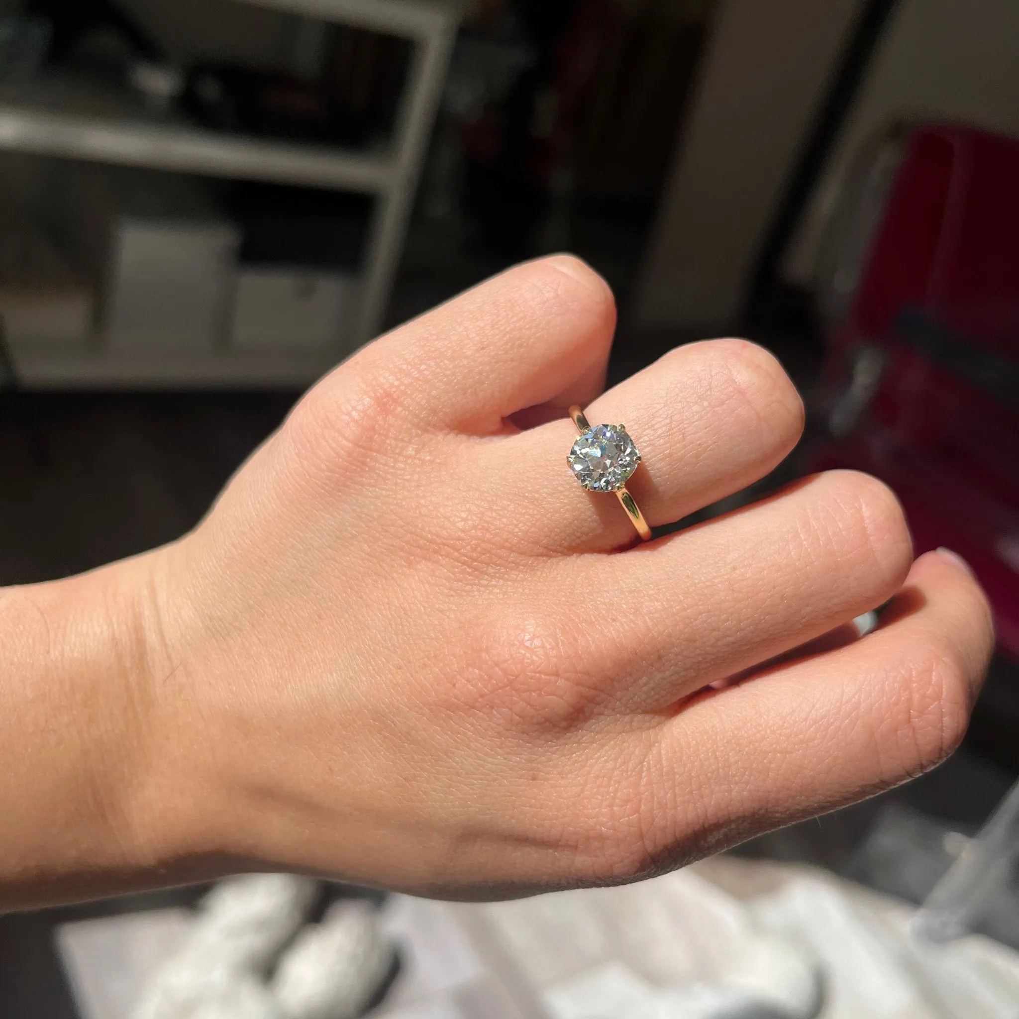 2.03ct Old European Cut Diamond Solitaire, GIA