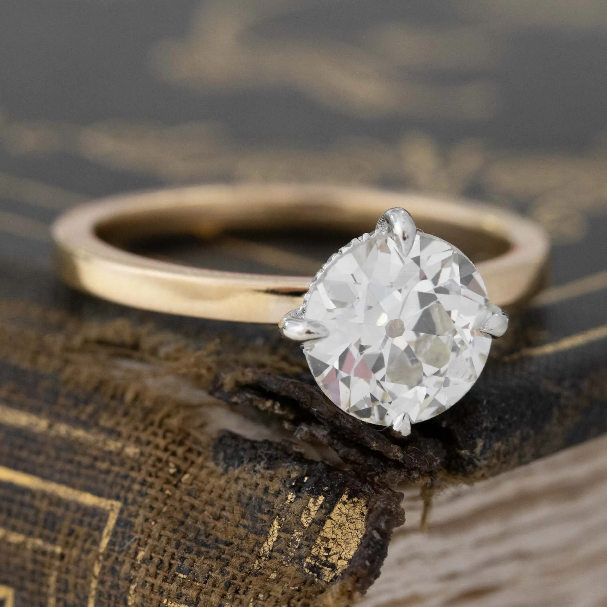 2.05ct Old European Cut Diamond Solitaire, GIA M VS2