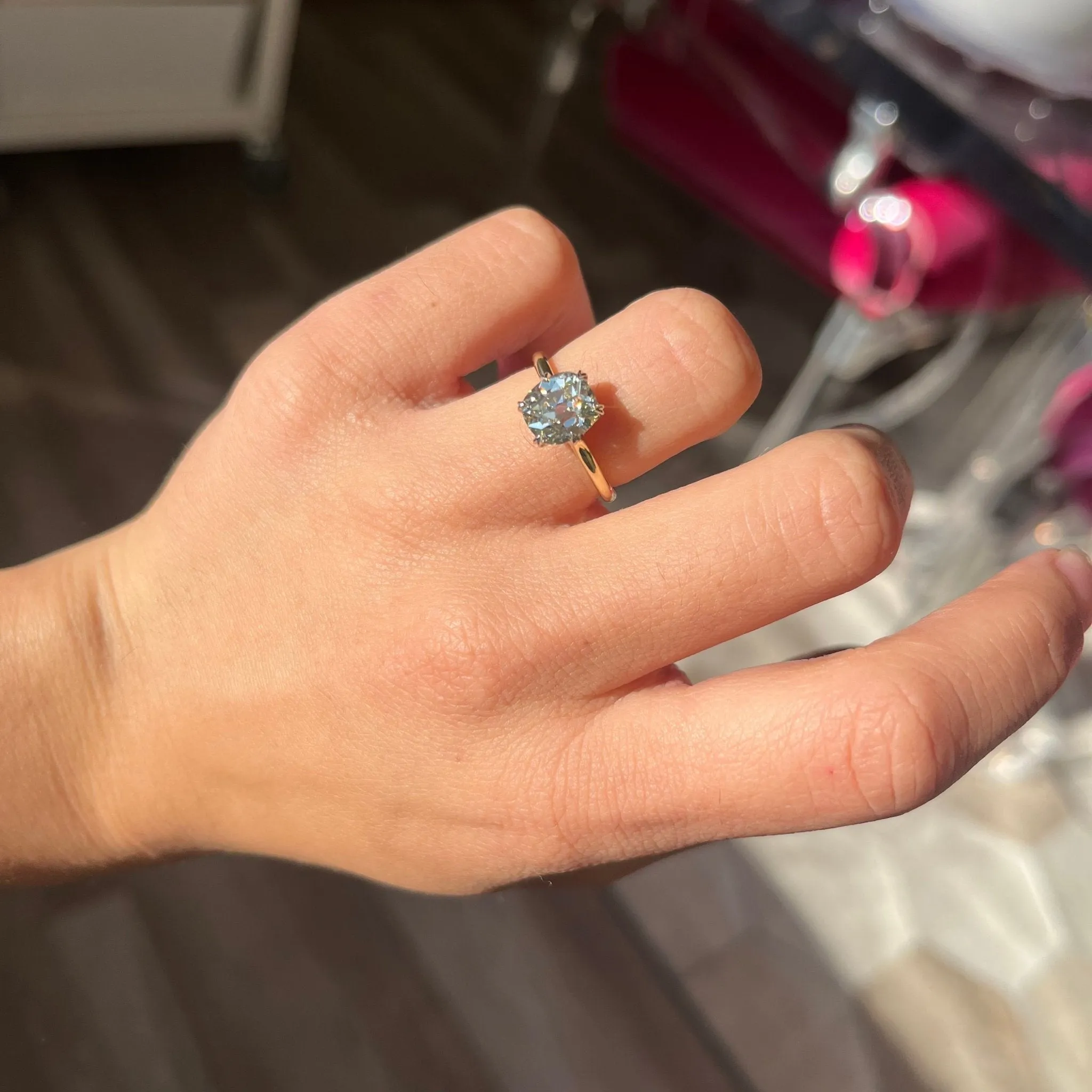 2.05ct Old Mine Cut Diamond Solitaire, GIA Q VS2