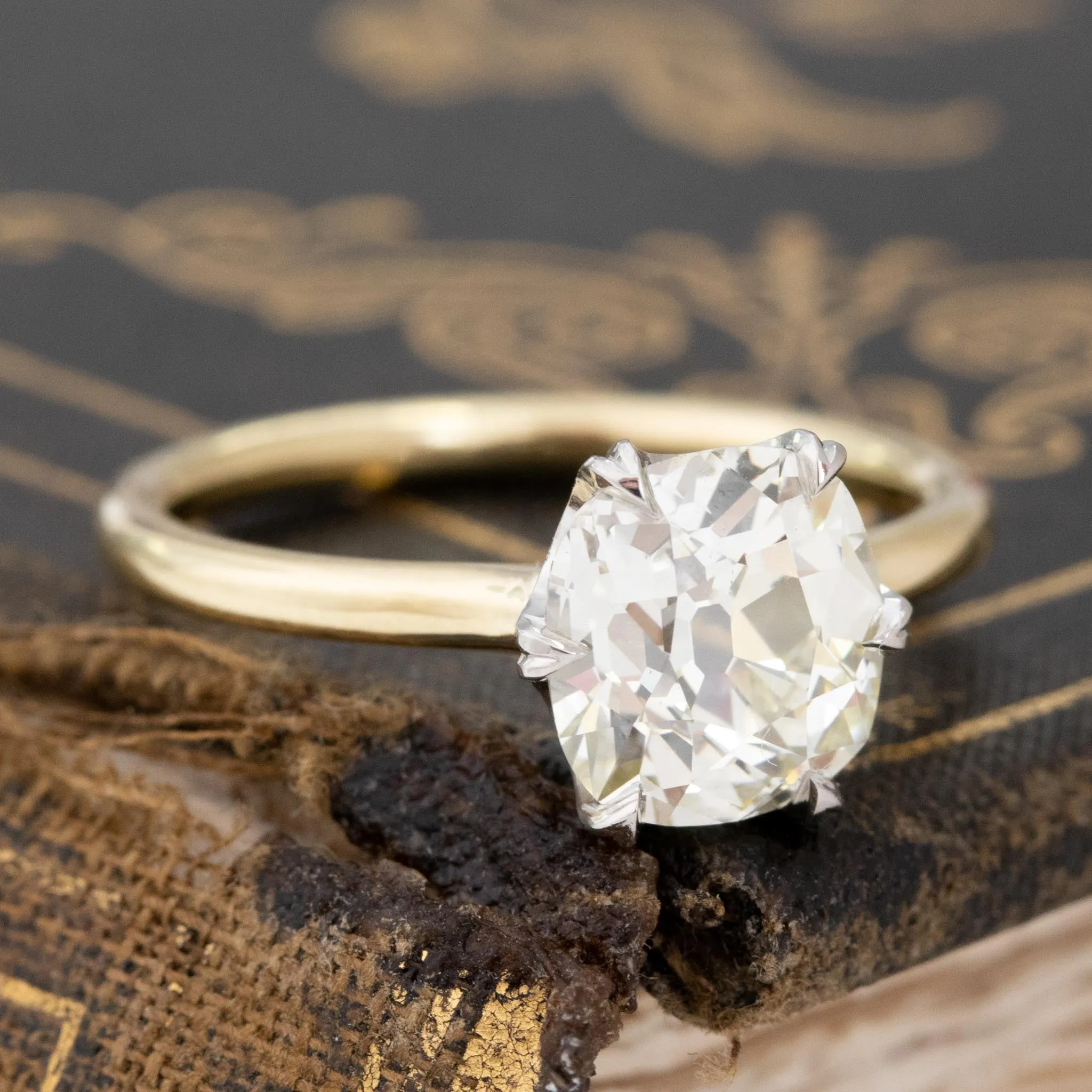 2.05ct Old Mine Cut Diamond Solitaire, GIA Q VS2