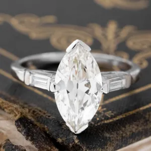 2.08ct Marquise Cut Diamond Solitaire, GIA M VS1