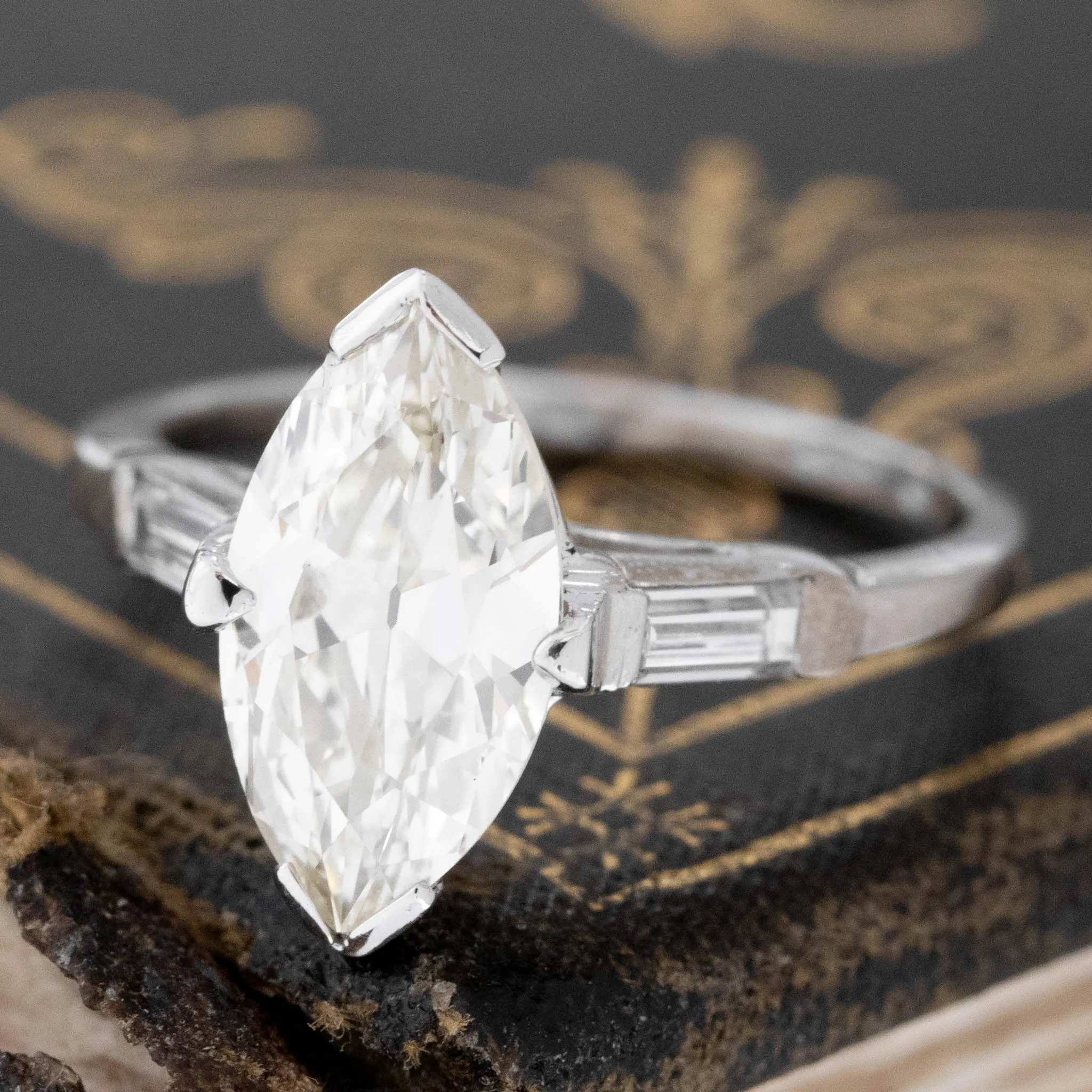 2.08ct Marquise Cut Diamond Solitaire, GIA M VS1