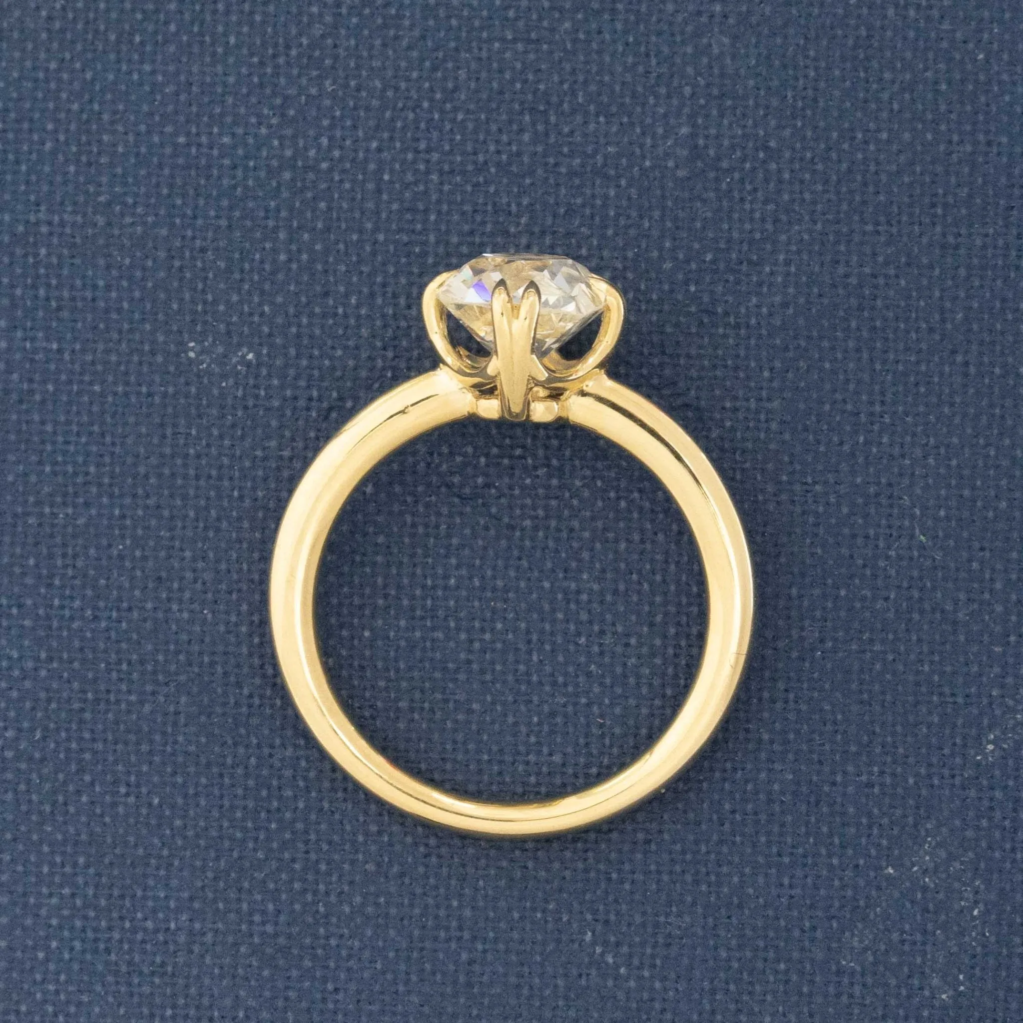 2.31ct Elongated Old Mine Cut Diamond Solitaire