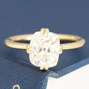2.31ct Elongated Old Mine Cut Diamond Solitaire