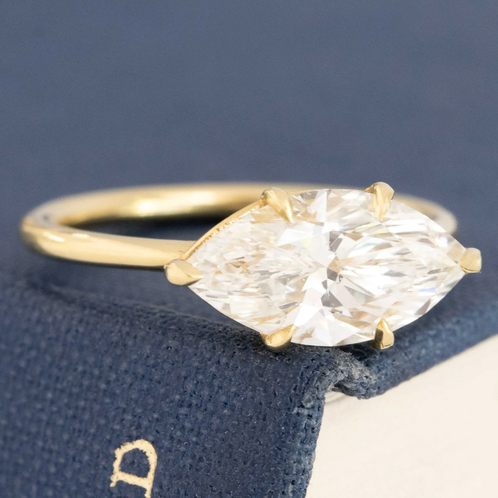 2.35ctw Marquise Cut Diamond Hidden Halo Solitaire, GIA I SI2