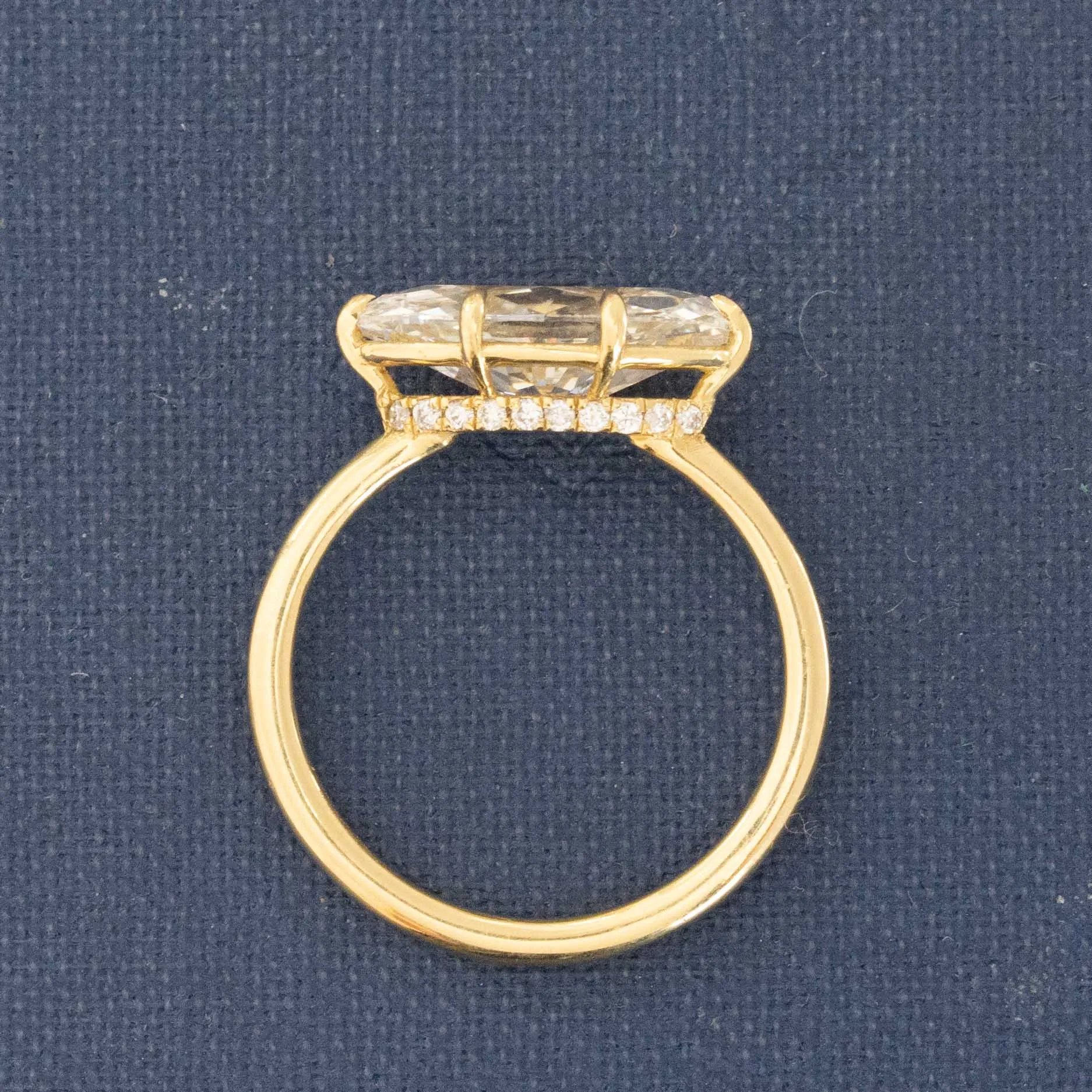 2.35ctw Marquise Cut Diamond Hidden Halo Solitaire, GIA I SI2