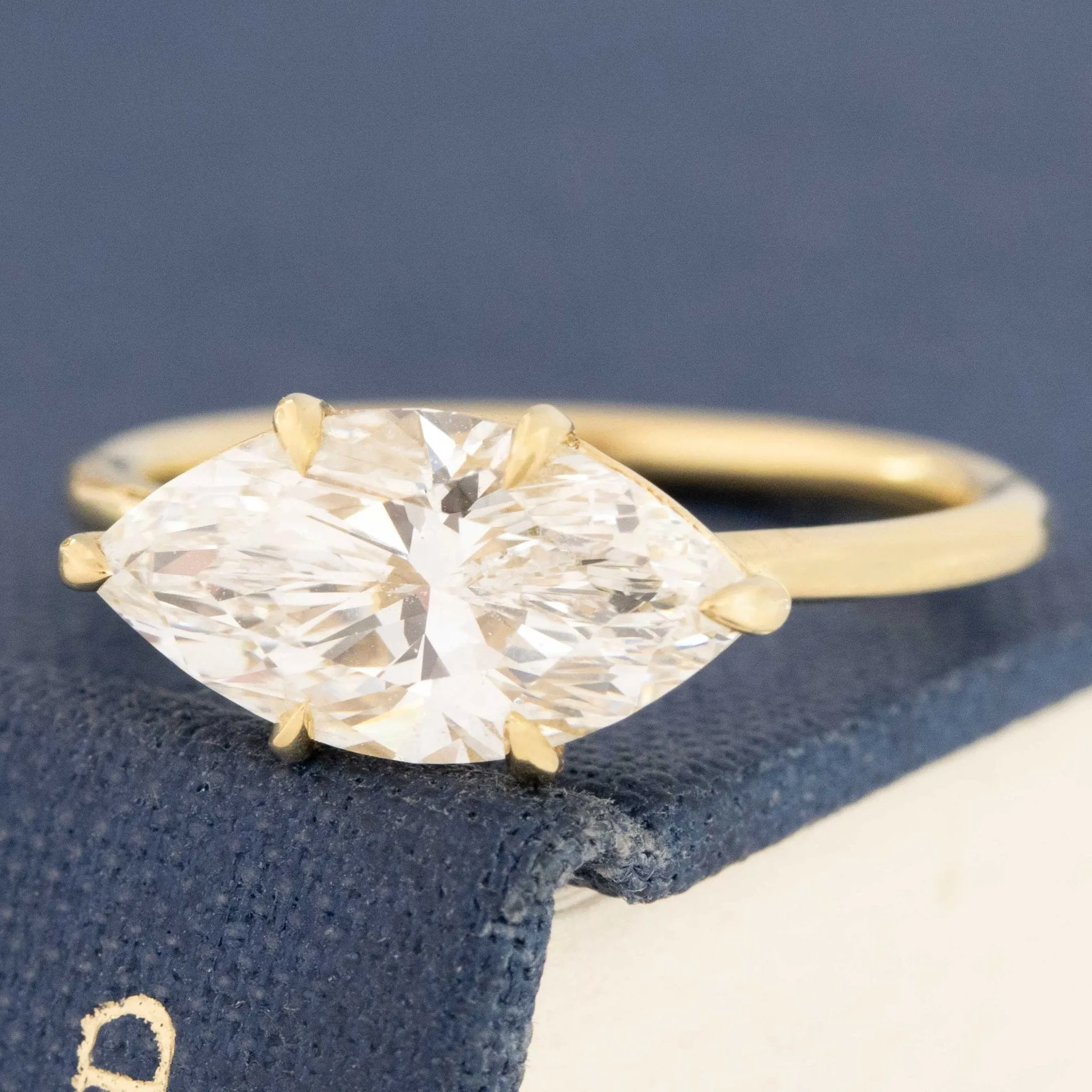 2.35ctw Marquise Cut Diamond Hidden Halo Solitaire, GIA I SI2