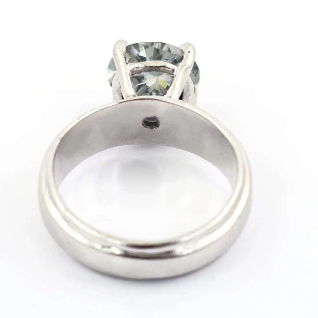 2.40 Ct Certified Off-White Tinge of Blue Diamond Ring in 925 Silver, Band Style & Great Shine