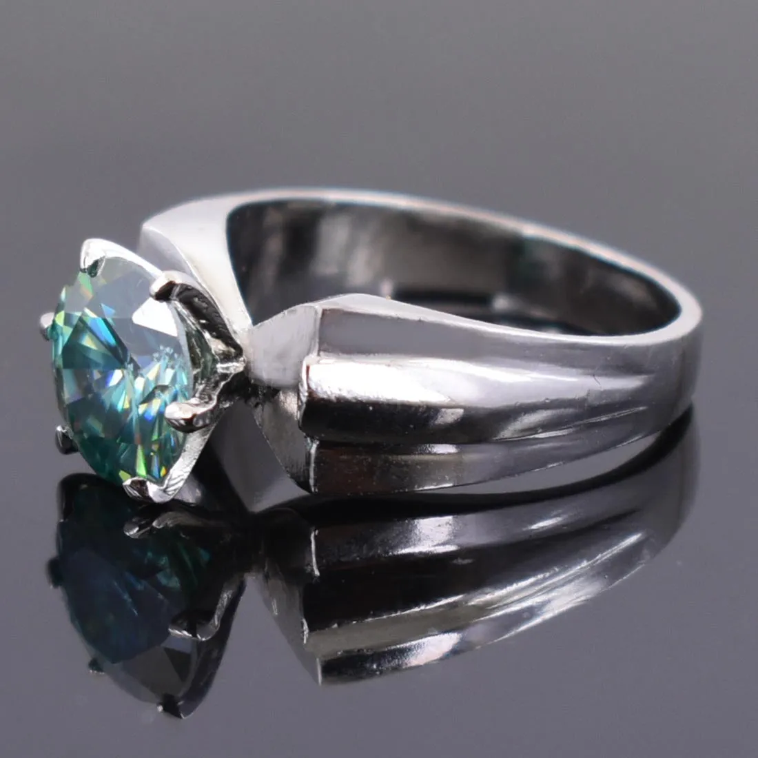 2.50 Ct AAA Certified Blue Diamond Solitaire Ring in Prong Setting, Latest Design & Great Shine