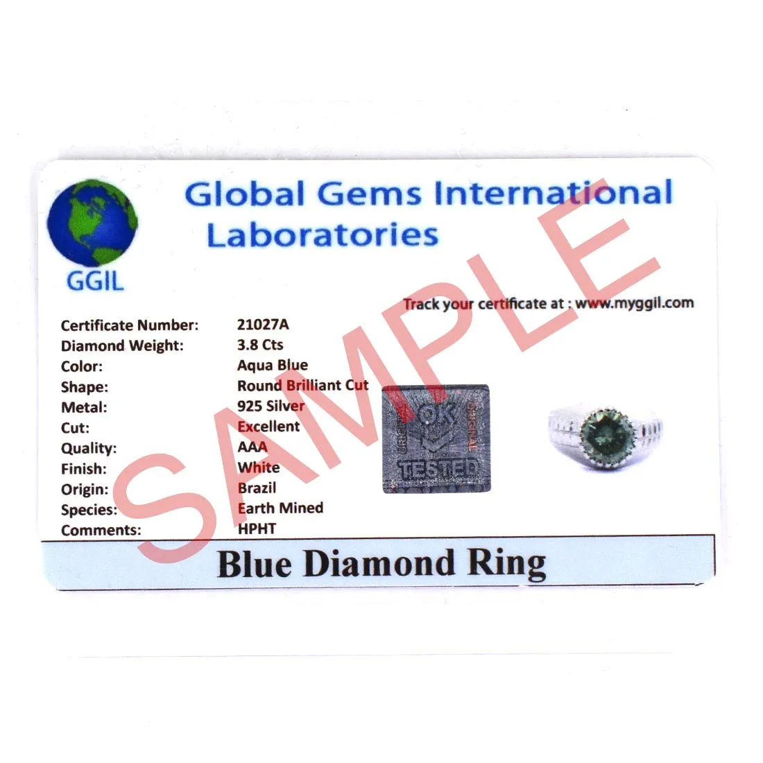 2.50 Ct AAA Certified Blue Diamond Solitaire Ring in Prong Setting, Latest Design & Great Shine